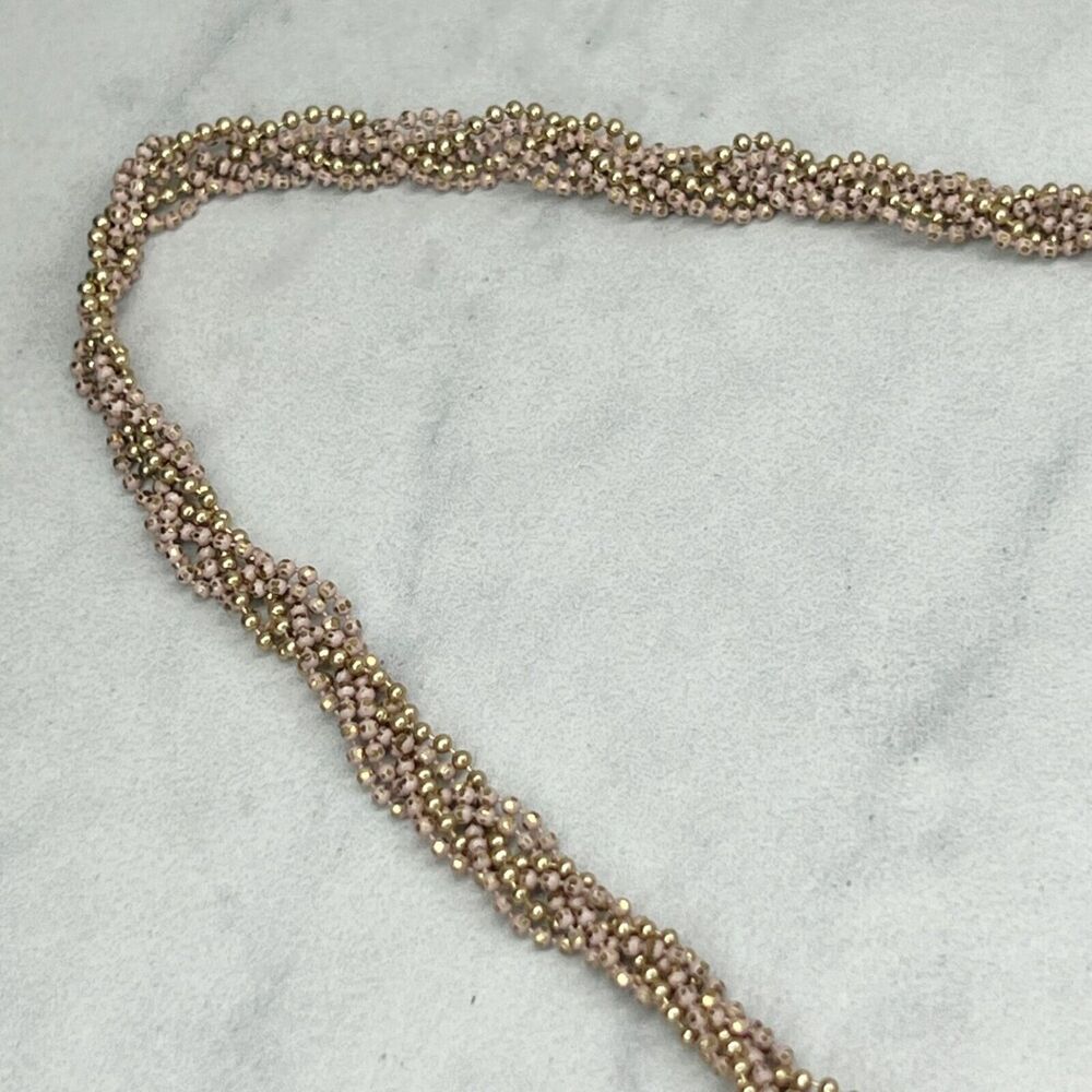 Chico's Beaded Braided Gold Linear Tassel Boho Y Necklace ✨ - Picture 5 of 9